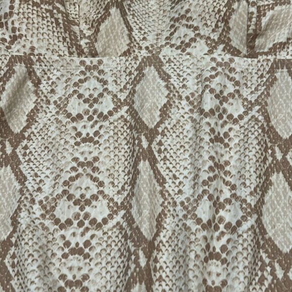 Kona Sol Size M One Piece Swimsuit Beige Cream Snakeskin Animal Print Neutral - Picture 2 of 5